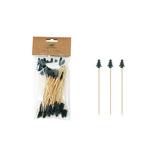 Bamboo Single Use Toothpicks - Green Tree