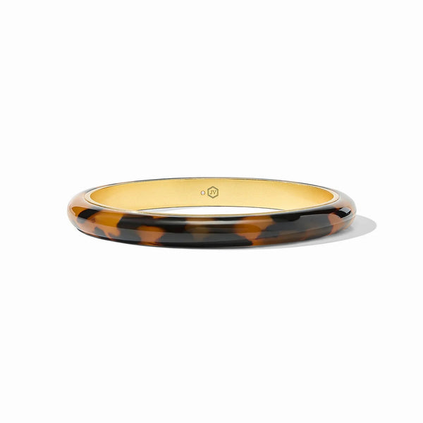 Madison Statement Bangle - Gold + Acrylic Tortoise Shell