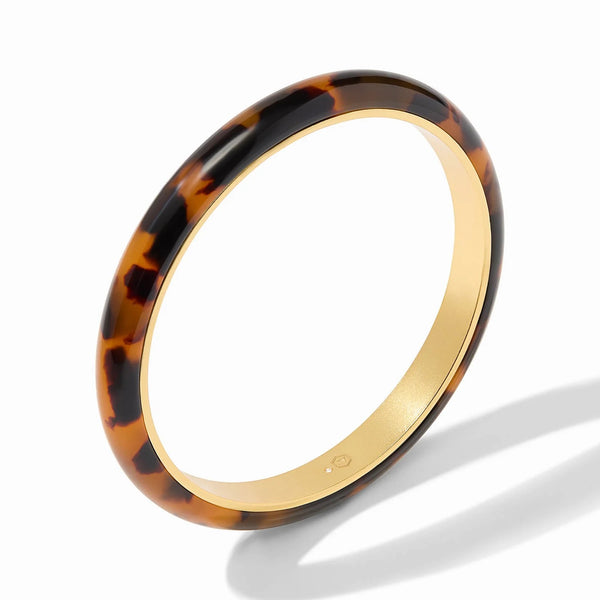 Madison Statement Bangle - Gold + Acrylic Tortoise Shell