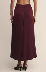 Northpointe Satin Midi Skirt - Merlot