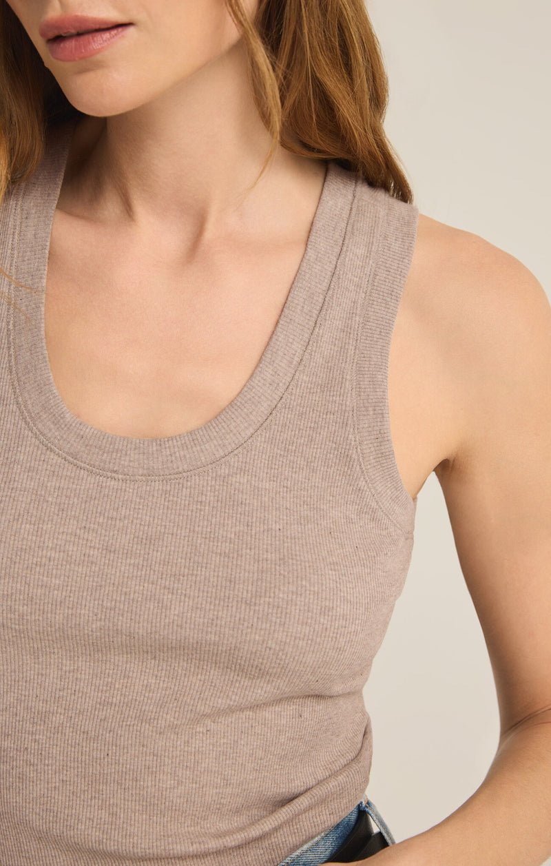 Sirena Rib Tank - Heather Taupe