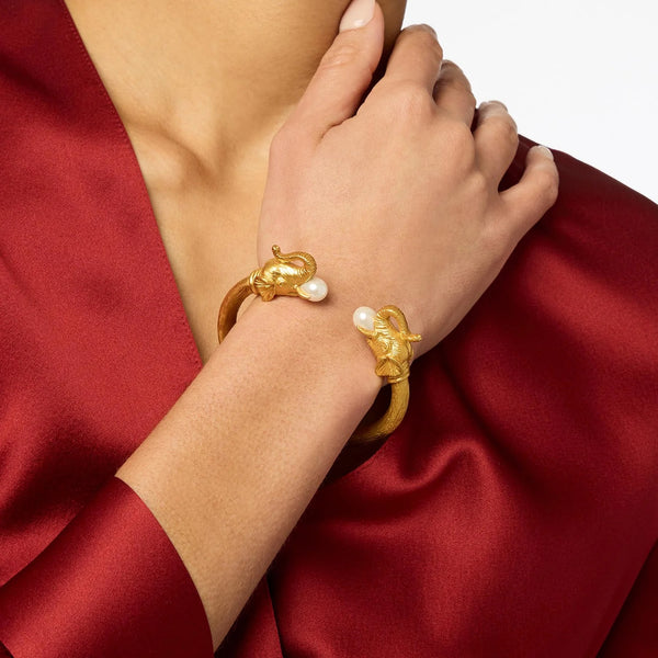 Elephant Gold + Pearl Cuff