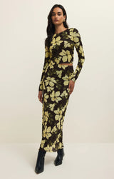 Eda Ren Floral Mesh Midi Skirt - Sunnyside