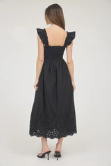 Lucia Eyelet Hem Midi Dress