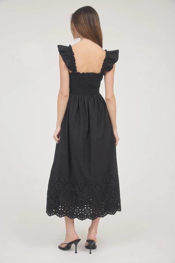 Lucia Eyelet Hem Midi Dress