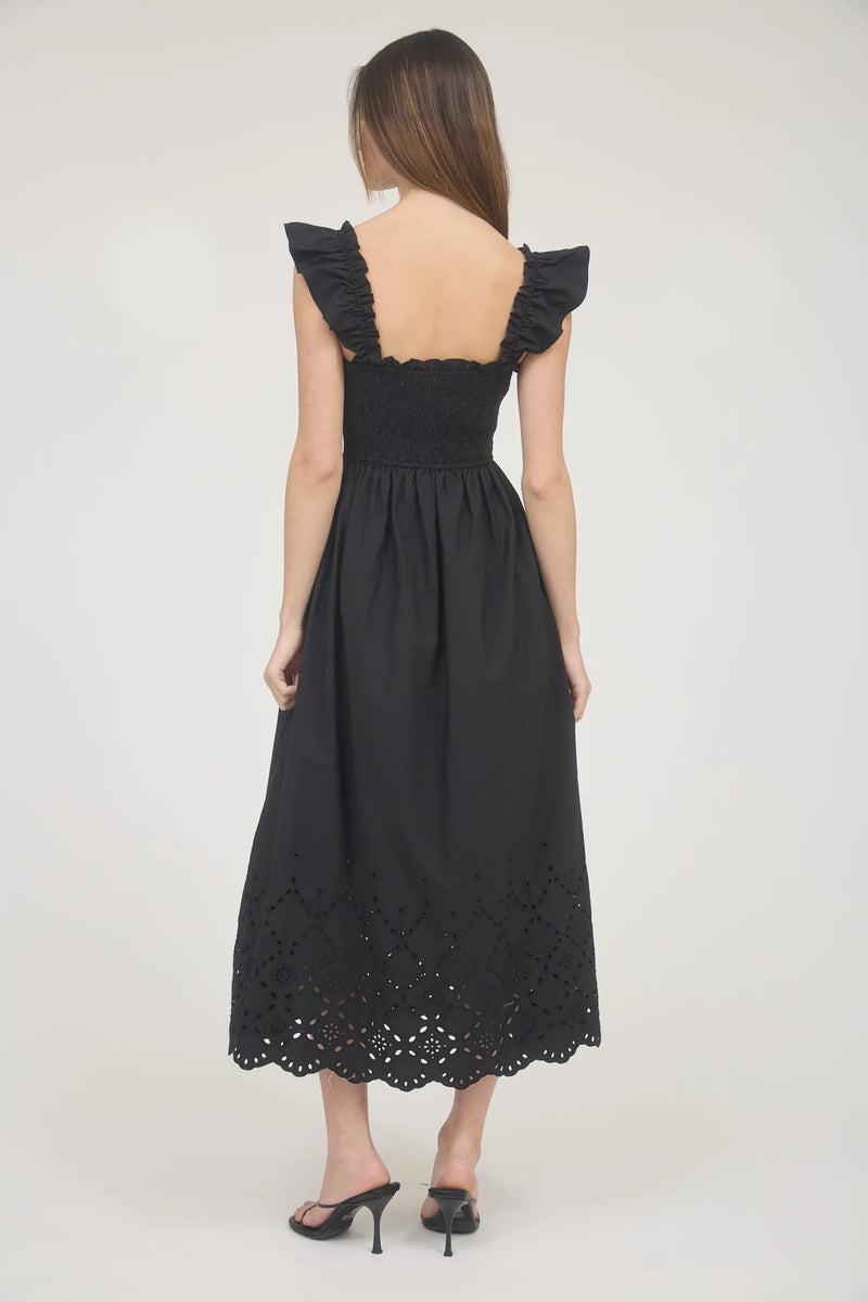 Lucia Eyelet Hem Midi Dress