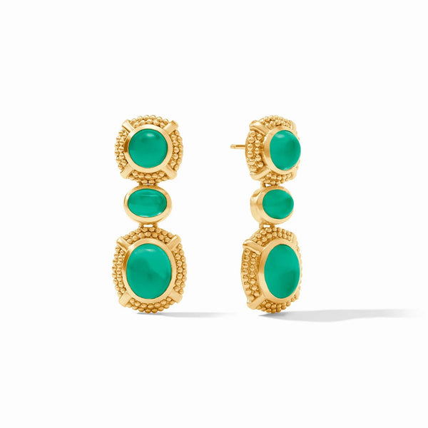 Cabochon Statement Earrings - Emerald