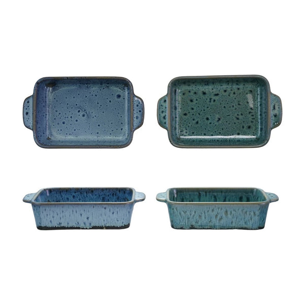 Blue + Green Stoneware Baker