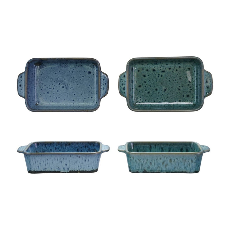 Blue + Green Stoneware Baker