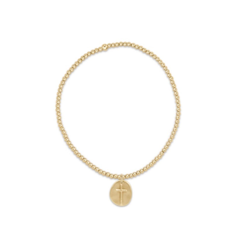 Classic Gold 2mm Bead Bracelet - Inspire Small Gold Charm