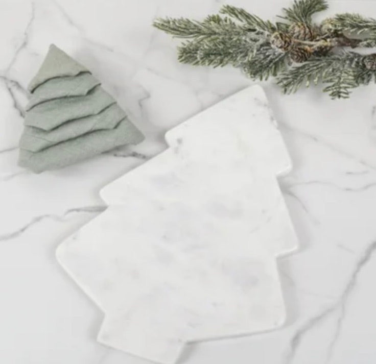 Marble Christmas Tree Serving Board