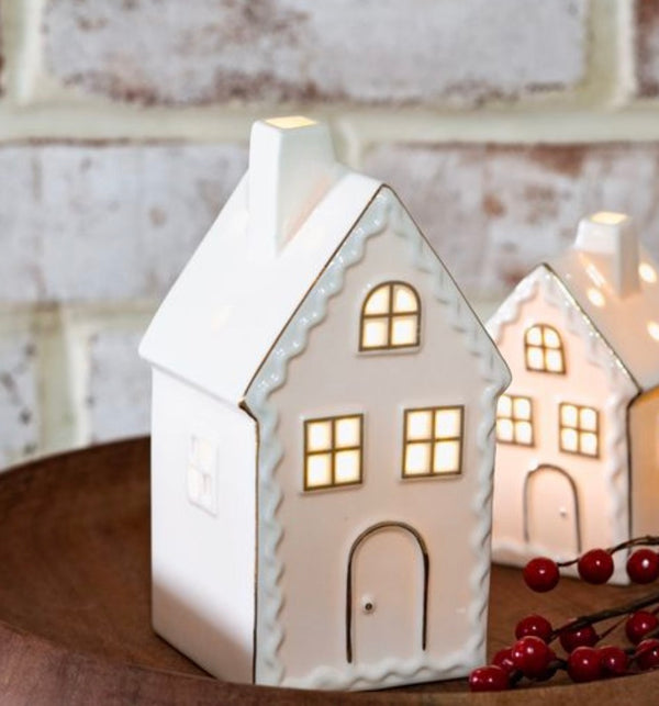 White LED Gingerbread House - 6"