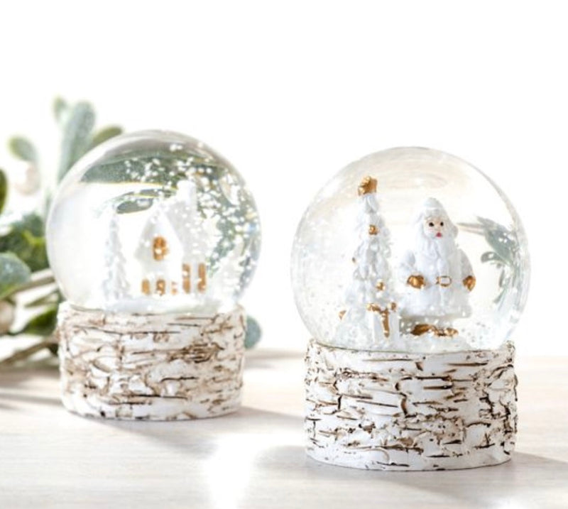 Faux Wood Base Snow Globe