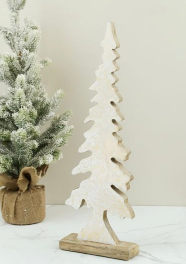 White + Gold Wood Trees