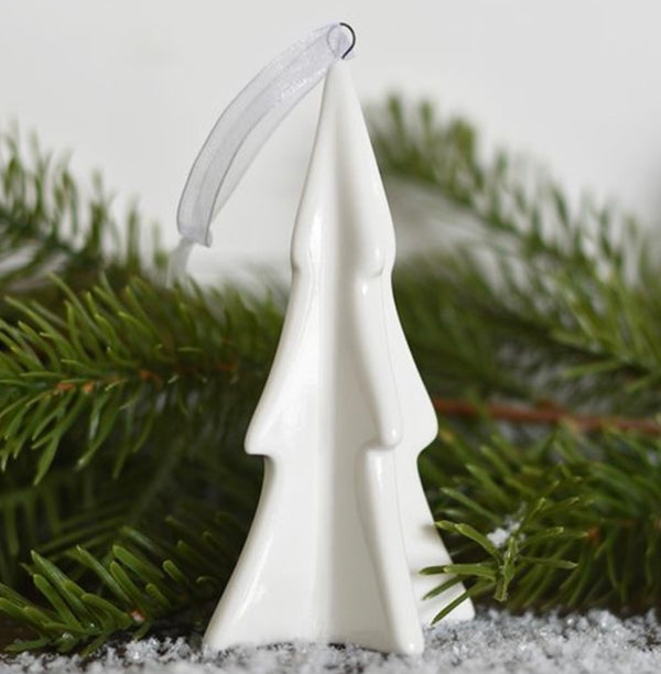 White Ceramic Tree Ornament