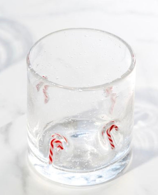 Candy Cane Embossed Glass