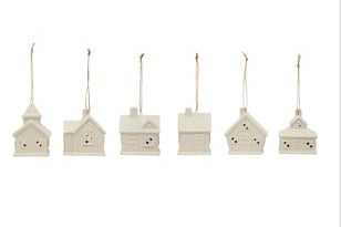 Mini Stoneware LED House Ornaments