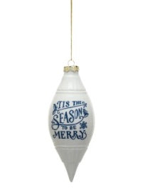 Tis' The Season Blue + White Ornament