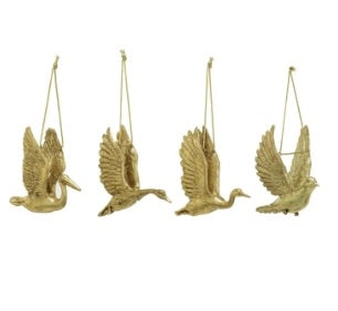 Gold Flying Bird Ornaments