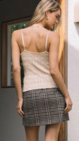 Cream Pointelle Knit Tank