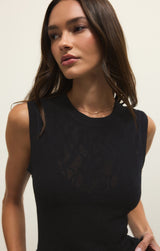 Tibi Mesh Tank - Black