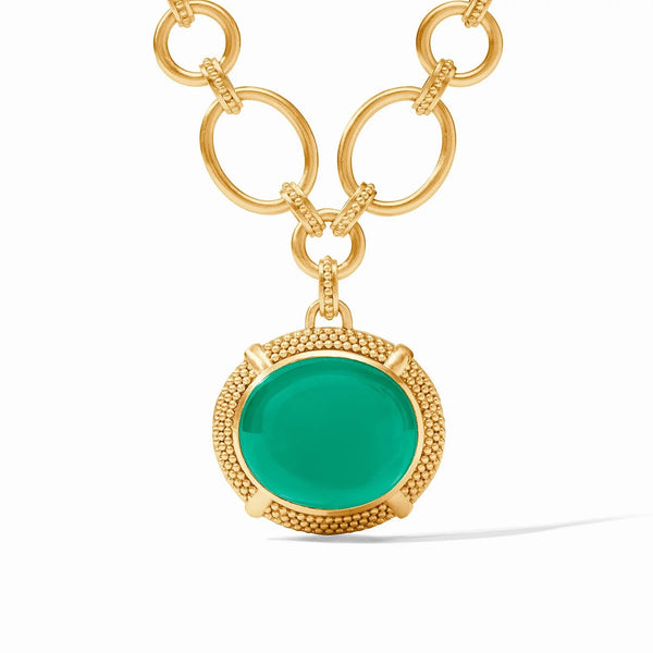 Cabochon Statement Necklace - Emerald