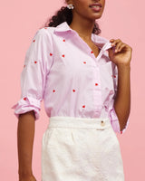 Poplin Heart Embroidered Shirt