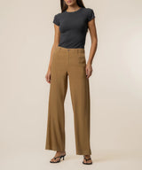 Meg High Rise Linen Trousers - Wood
