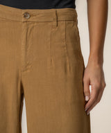 Meg High Rise Linen Trousers - Wood