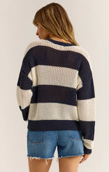 Broadbeach Stripe Sweater - Navy