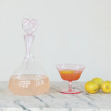 Glass Decanter + Hand Blown Heart Shaped Stopper