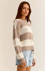 Broadbeach Stripe Sweater - Putty