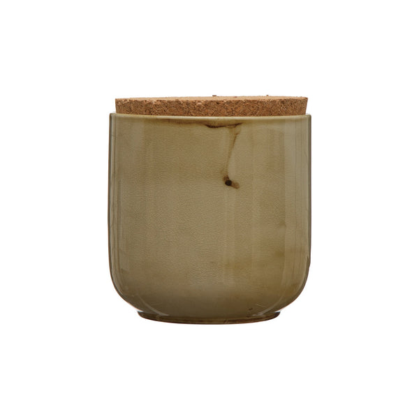 Stoneware Jar + Cork Lid