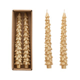 Tree Shaped Taper Candles - Gold