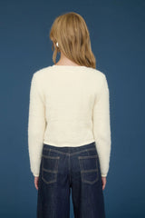 Ari Cream Cardigan + Gold Buttons