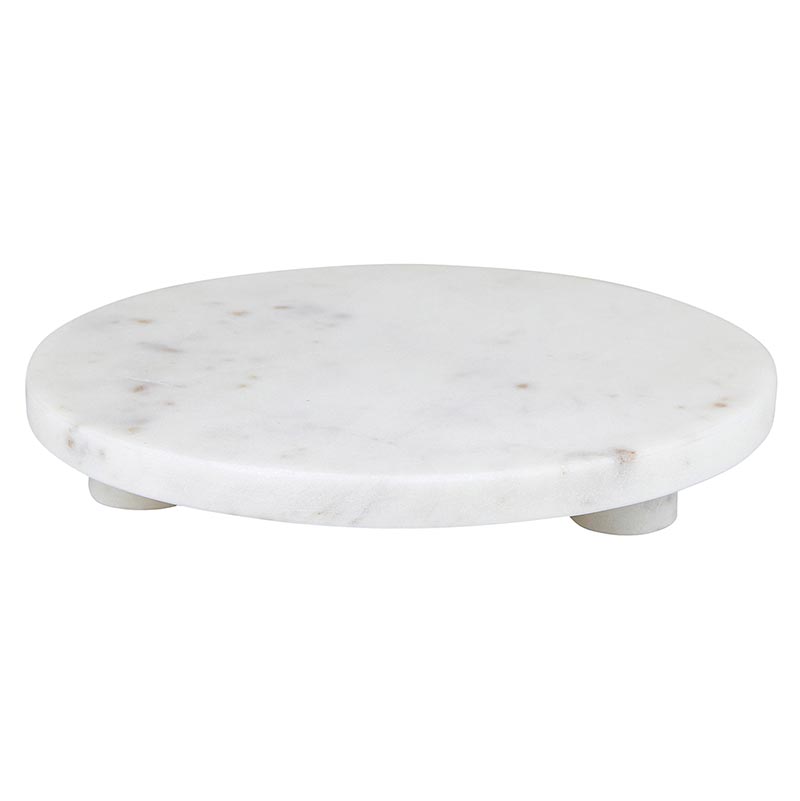 Round Marble Footed Tray