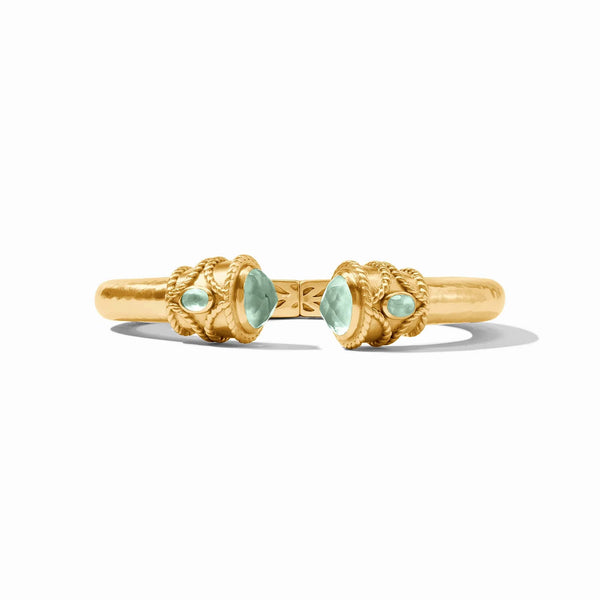 Nassau Gold Demi Cuff - Iridescent Aquamarine Blue