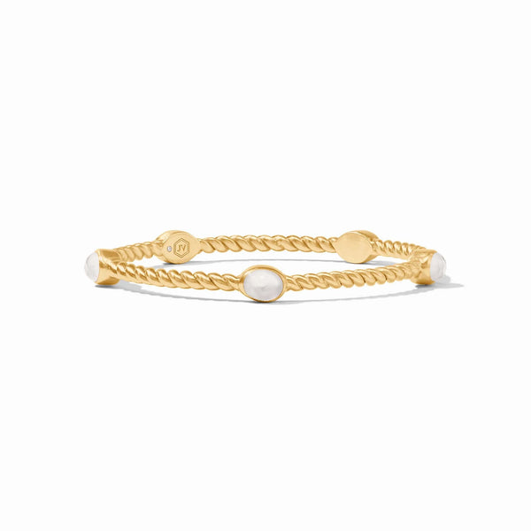 Nassau Stone Gold Bangle - Iridescent Clear Crystal
