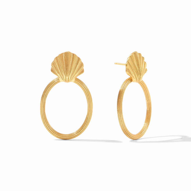 Sanibel Gold Shell Doorknocker Earrings