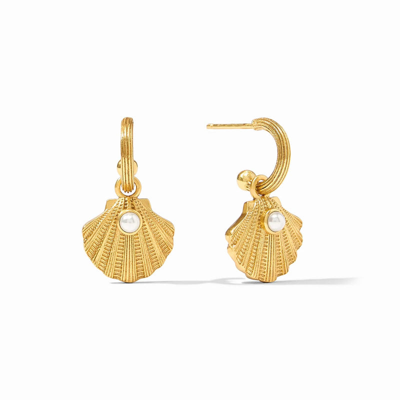 Sanibel Shell Hoop + Charm Earrings