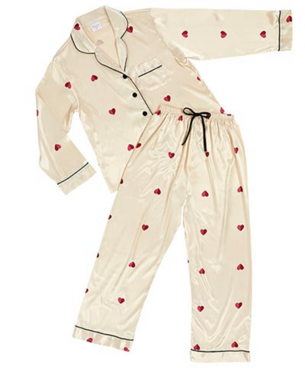Molly Satin Heart Pajama Set