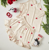 Molly Satin Hearts Pajama Short Set