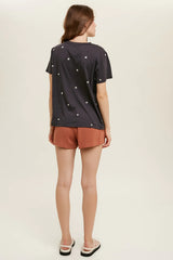 Star Spangled Embroidered Short Sleeve Tee