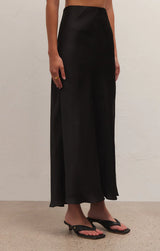 Europa Luxe Sheen Skirt in Black