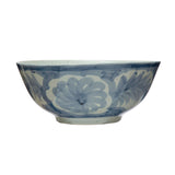Hand Painted Blue + White Stoneware Bowl