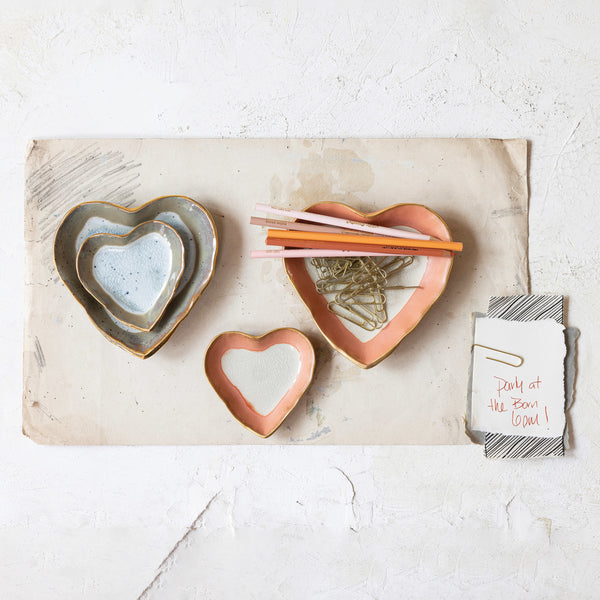 Stoneware Heart Trinket Dish