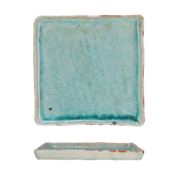 Aqua Stoneware Serving Tray