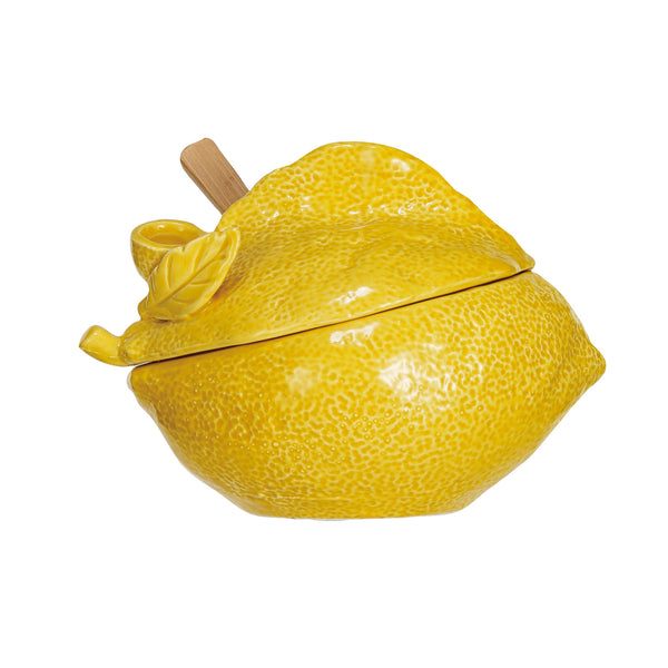 Lemon Sugar Pot with Spoon