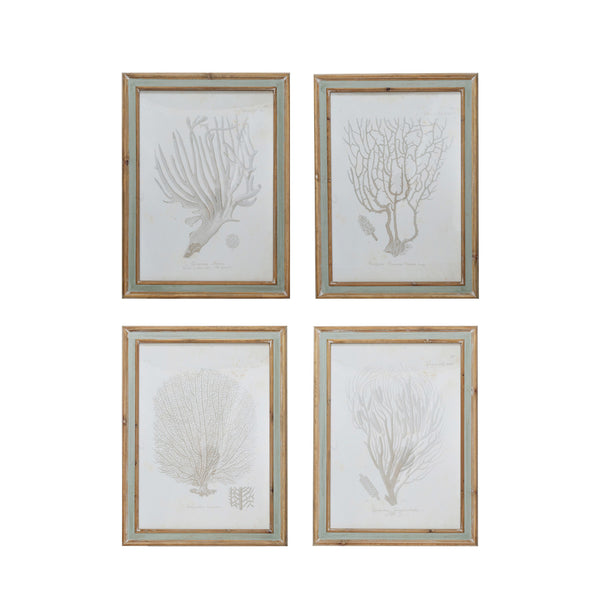 Coral Wood Framed Art