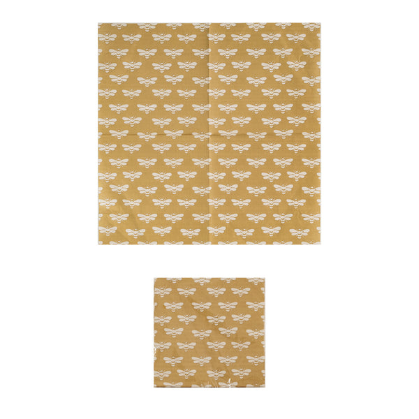 Gold + White Bee Cocktail Napkins